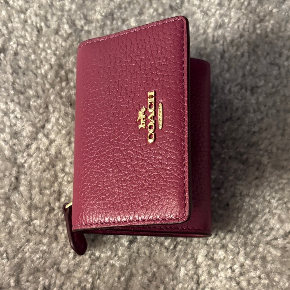 Coach Deep Red Leather Wallet